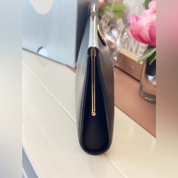 Vintage Dior Black Leather Clutch w Original Box - Picture 4 of 8